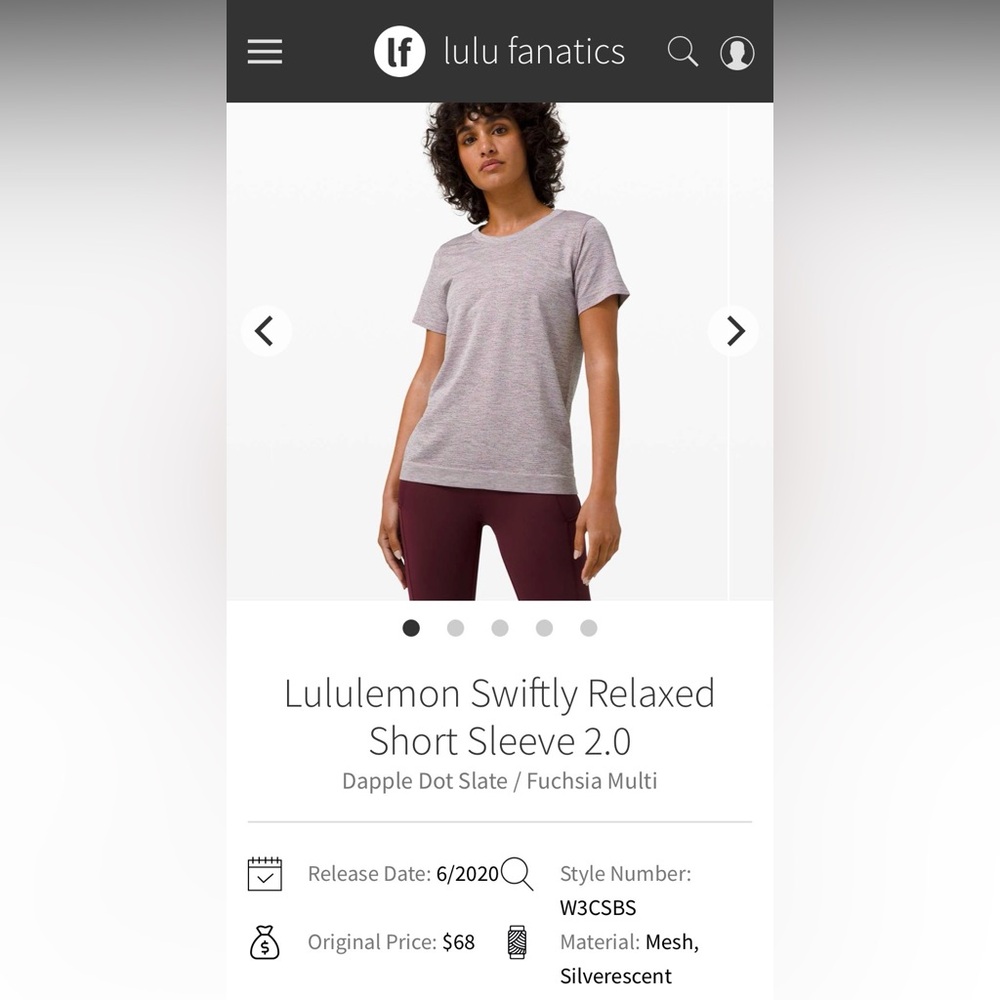 lululemon athletica Dapple Dot Slate Short Sleeve Tee - Slate Gray
